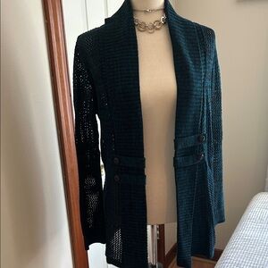 AGB Teal Open Knit Cardigan